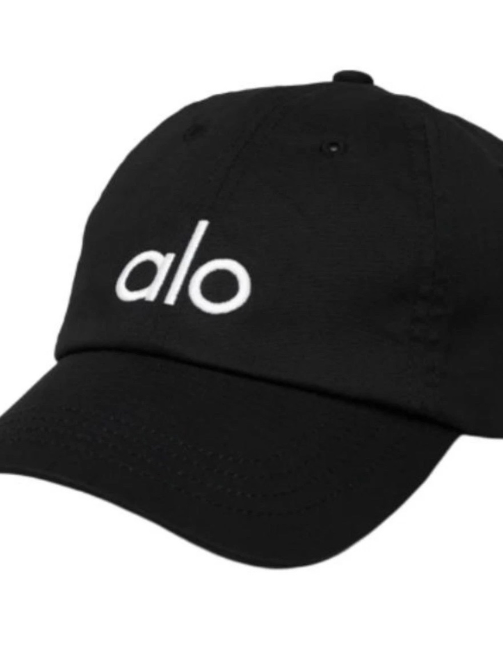 ALO Yoga Kids Black Cap with White Logo